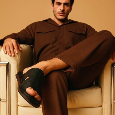 دمپایی چرم طبیعی مردانه